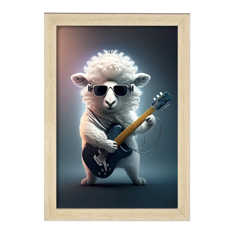 تابلو خندالو مدل گوسفند نوازنده کد F10043