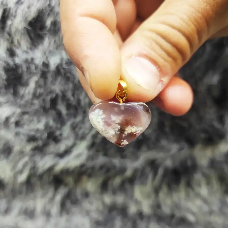 آویز گردنبند زنانه مدل  عقیق شجر طرح قلب کدR09