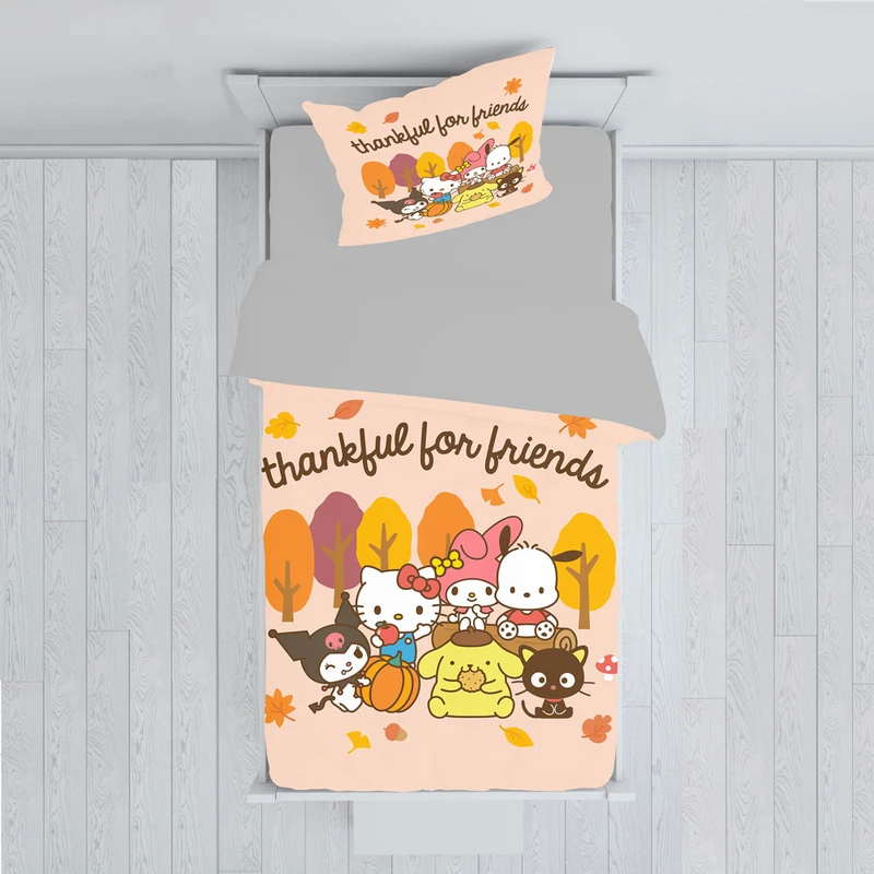 سرویس روتختی مدل کارتونی رنگی TXY588 تک نفره 5 تکه