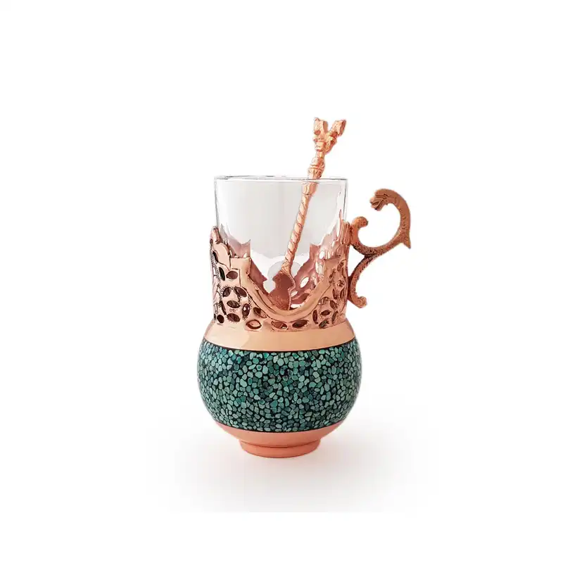 سرویس چای خوری 8 پارچه فیروزه کوبی کد 112