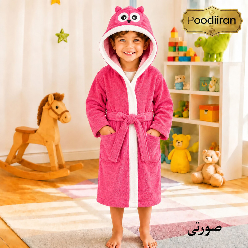 حوله پالتویی کودک و‌ نوزاد پودیران بافت مدل عروسکی سایز 110*130مناسب برای قد 140 تا 160سانتی متر