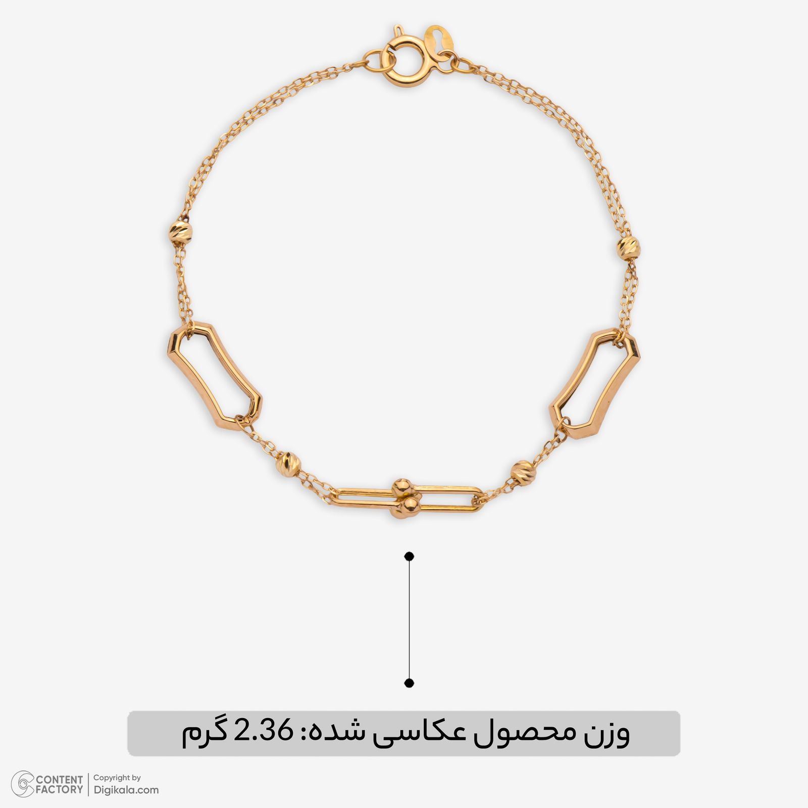 دستبند زنجیری طلا 18 عیار زنانه گلدم مدل B447010 -  - 3