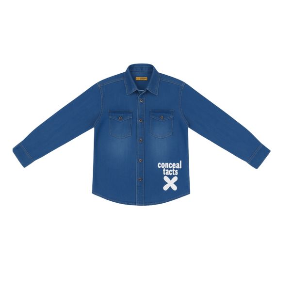 پیراهن آستین بلند یقه برگردان پسرانه مدل 501057X