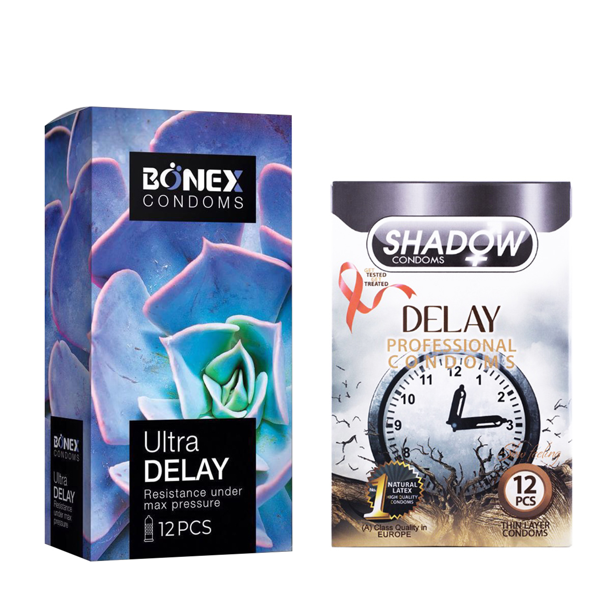 کاندوم بونکس مدل Ultra Delay بسته 12 عددی به همراه کاندوم شادو مدل Delay بسته 12 عددی