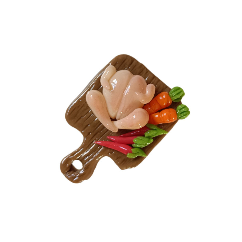 مگنت طرح تابه تخم مرغ و تخته مرغ وسبزیجات کد 0020 مجموعه دو عددی