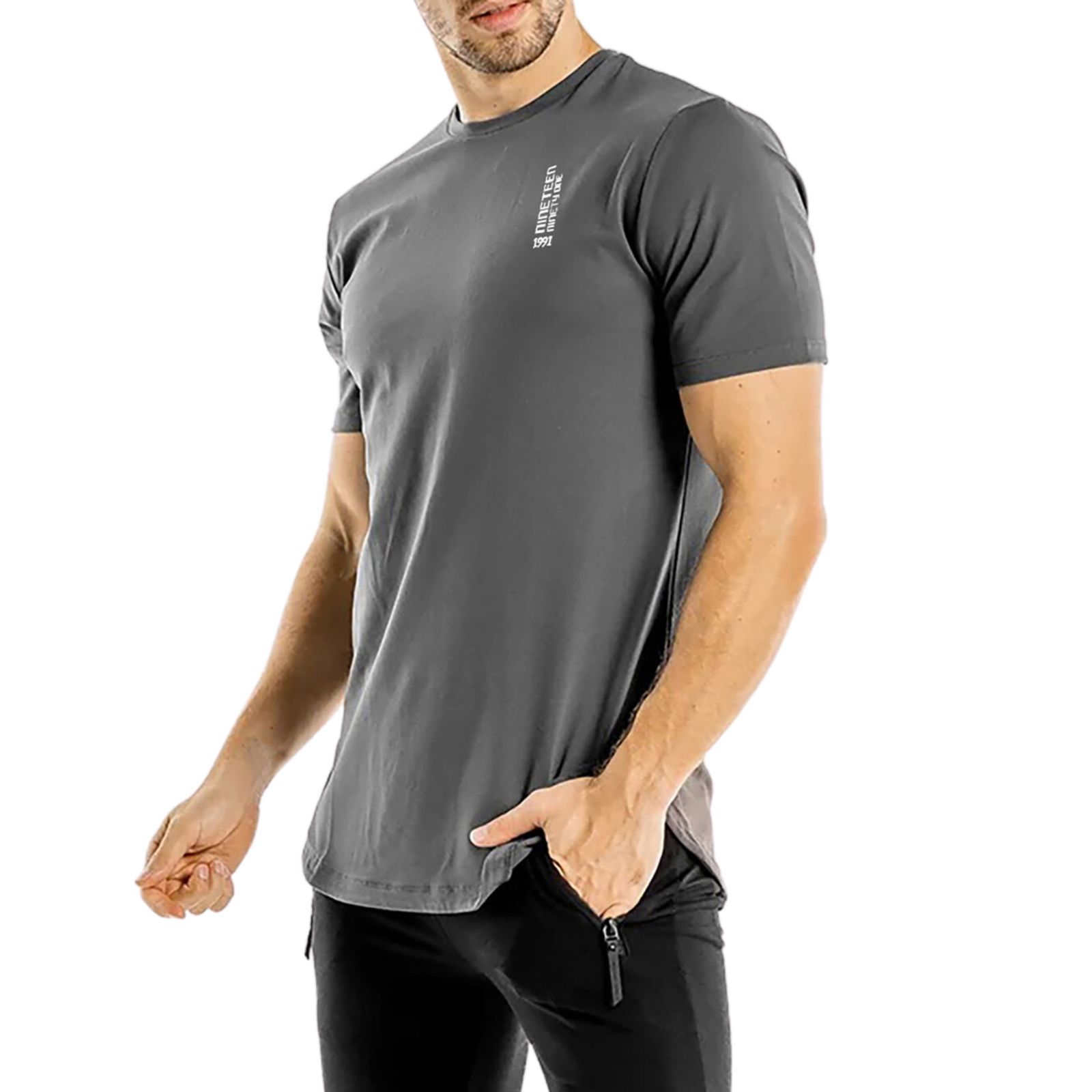تی شرت لانگ ورزشی مردانه نوزده نودیک مدل TS1967 GB -  - 6