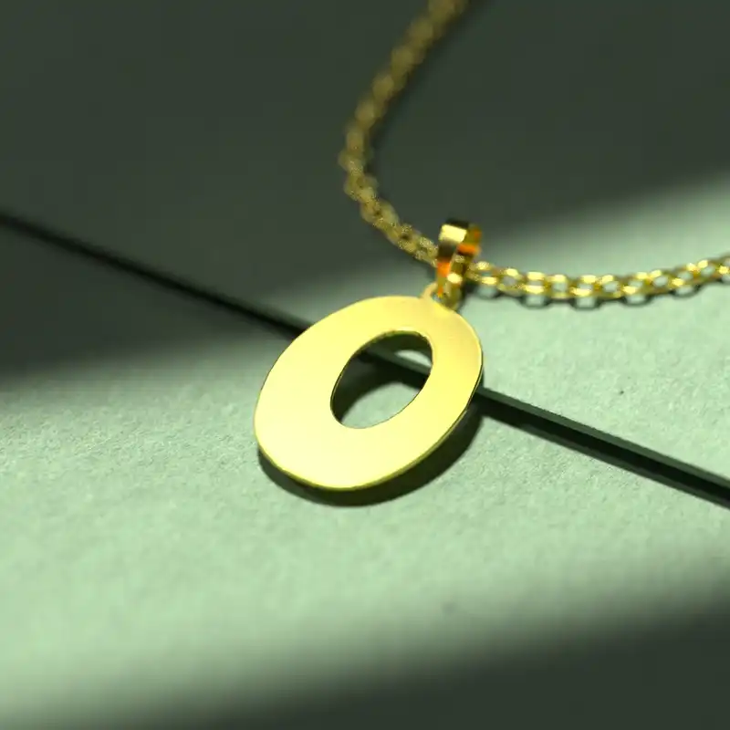 گردنبند طلا 18 عیار زنانه مدوپد مدل حرف O کد H3-1-1037