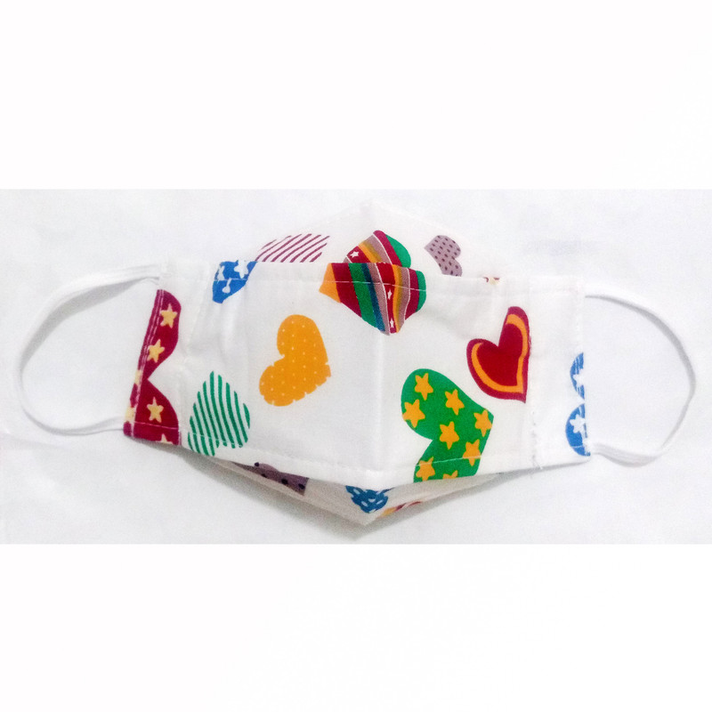 ماسک پارچه ای بچگانه مدل سه بعدی طرح قلب کد 332452