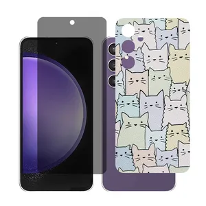 Glass Together model Privacy Screen Protector Suitable for Samsung Galaxy S23 FE Mobile Phone with Back cover sticker