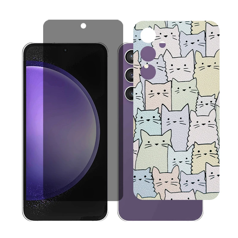 محافظ صفحه نمایش حریم شخصی گلس مدل Together مناسب برای گوشی موبایل سامسونگGalaxy S23 FE به همراه برچسب پوششی پشت گوشی 