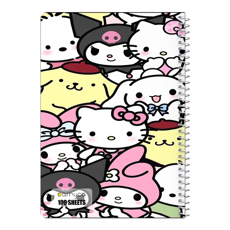 دفتر مشق 100 برگ سیمی کارنیکا طرح مای ملودی و کورومی My Melody & Kuromi کد 55241