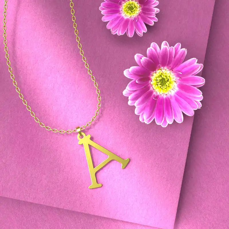 گردنبند طلا 18 عیار زنانه مدوپد مدل حرف A کد H3-1-1365