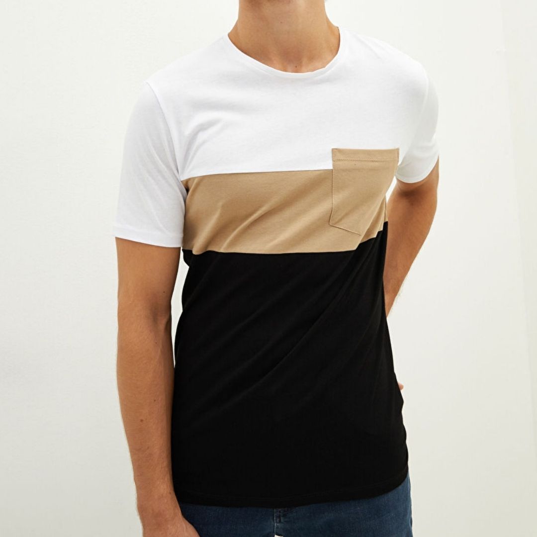 تی شرت آستین کوتاه مردانه ال سی وایکیکی مدل سوپر پنبه جیب دار -  - 2