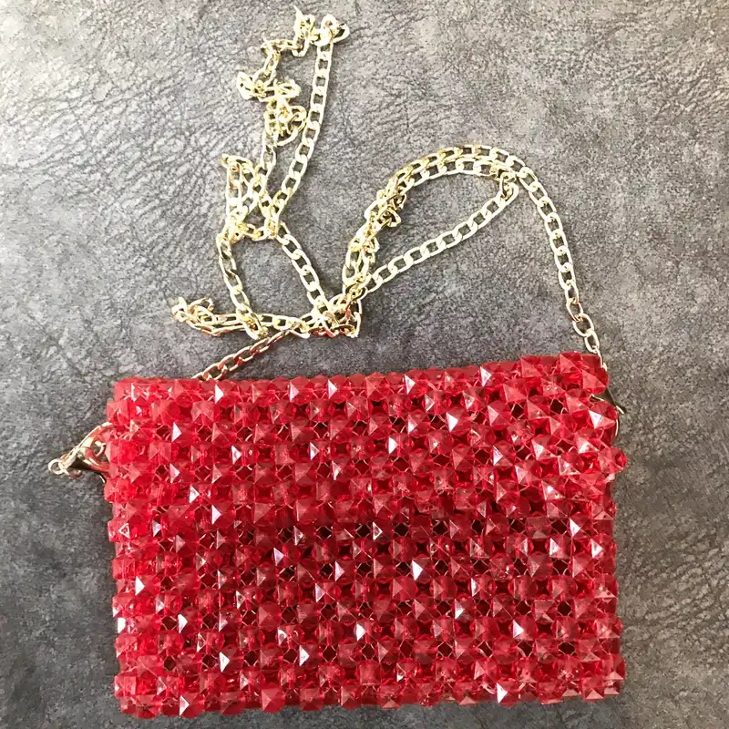 کیف مجلسی زنانه مدل مروارید بافی