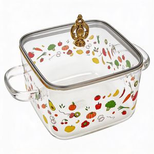 قابلمه پیرکس مدل مربع شعله مستقیم کد 2.2L سایز 16