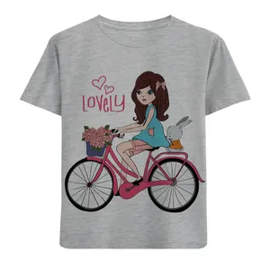 تی شرت بچگانه مدل دختر و دوچرخه F89