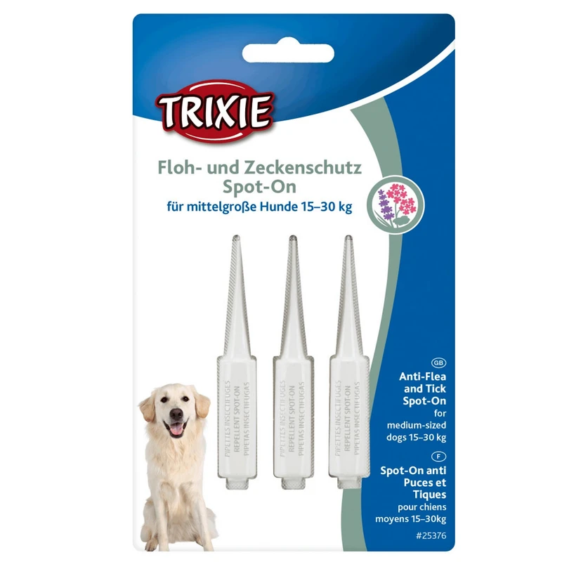 قطره ضد کک و کنه برند تریکسی مدل floh- und zeckenschutz spot on حجم 15 میلی لیتر مجموعه 3 عددی