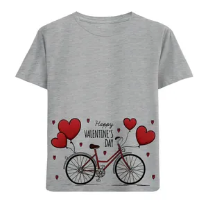 تی شرت آستین کوتاه دخترانه مدل دوچرخه وقلب F692