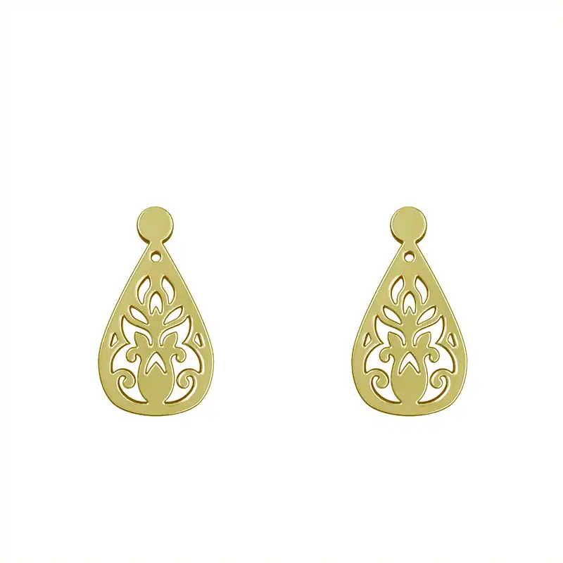 گوشواره طلا 18 عیار زنانه مدوپد مدل هندسی کد GA1-15199