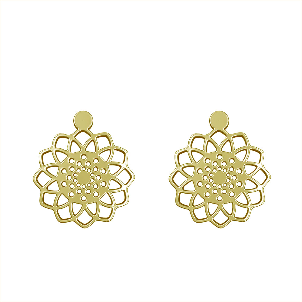 گوشواره طلا 18 عیار زنانه مدوپد مدل هندسی کد GA1-11452