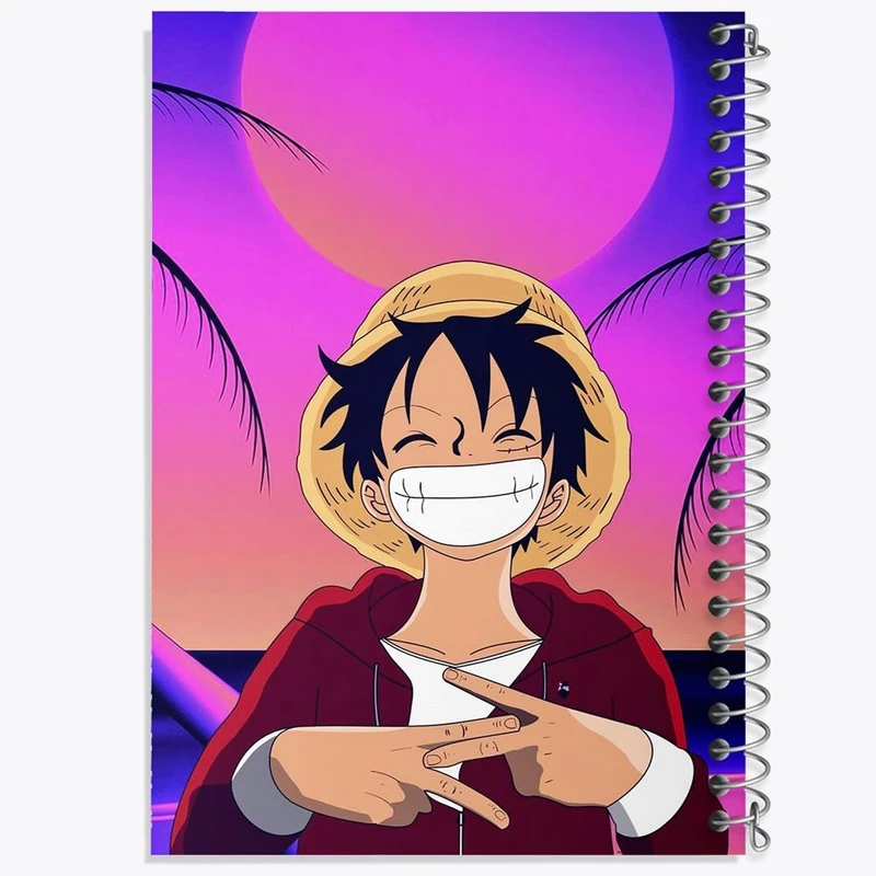 دفتر شطرنجی 50 برگ خندالو طرح لوفی انیمه وان پیس One Piece کد 10529