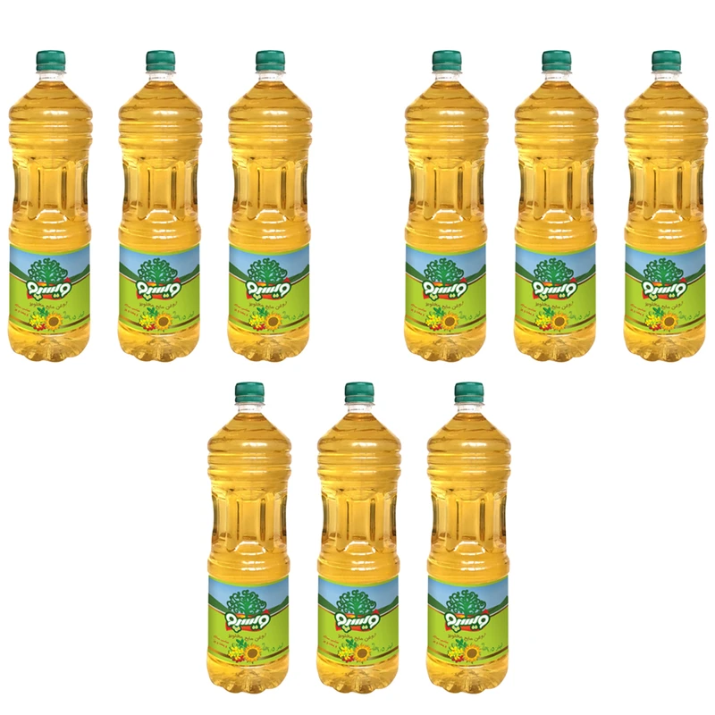 روغن آفتابگردان طلایی مخلوط ویسپو - 1500 میلی لیتر مجموعه 9 عددی