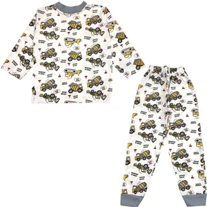 ست تی شرت و شلوار پسرانه مدل بلدوزر کد 3710