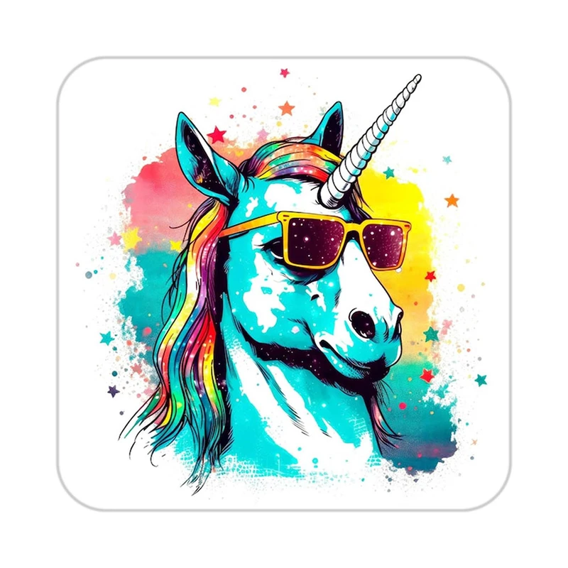 زیر لیوانی کاکتی طرح اسب تک شاخ و یونیکورن مدل mp30494