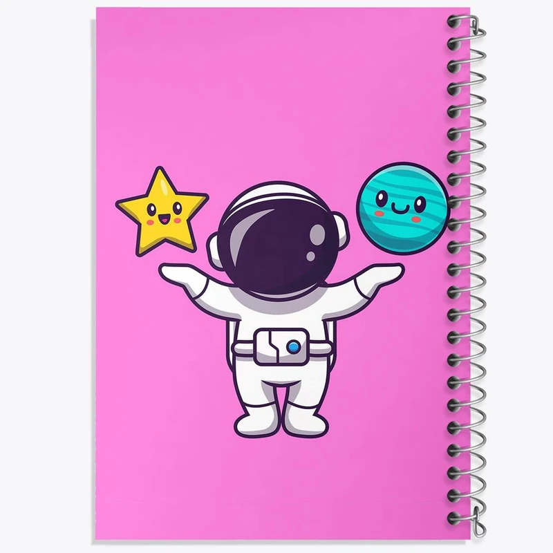 دفتر مشق 100 برگ خندالو طرح فضانورد کد 25084