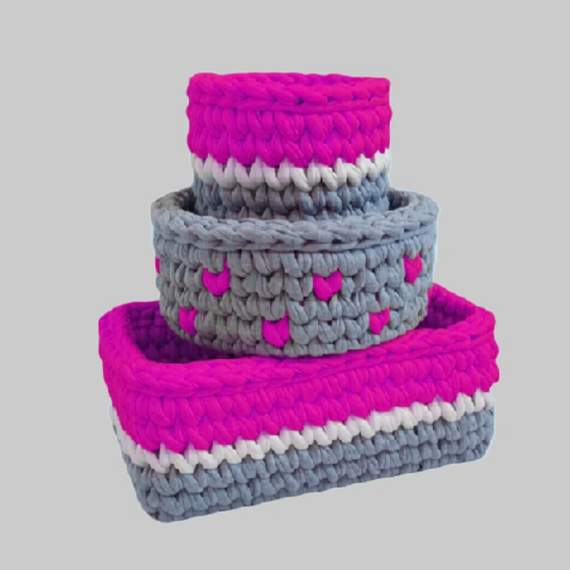 سبد قلاب بافی تریکو مدل اریانا کد 01 مجموعه 3 عددی