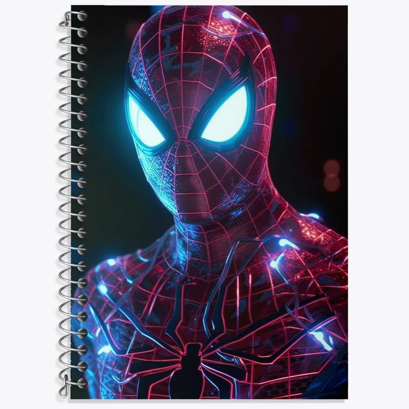 دفتر زبان 50 برگ خندالو مدل سه خط طرح مرد عنکبوتی (Spider Man) کد N1772