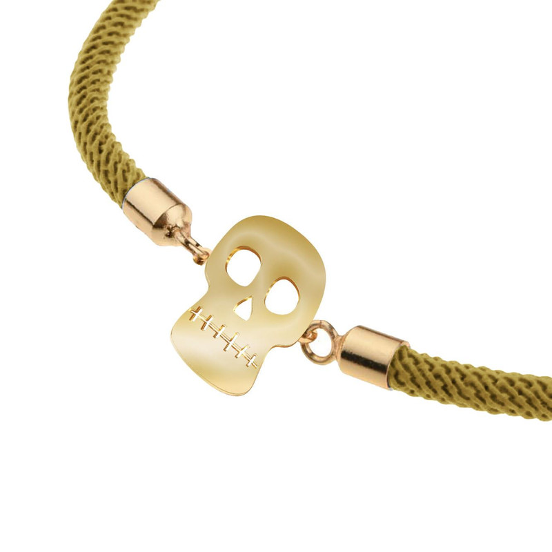 دستبند طلا 18 عیار زنانه مدوپد مدل جمجمه کد D14-10302