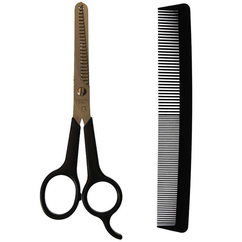 قیچی پیتاژ مدل دو لبه کد R34C به همراه شانه مو قیچی پیتاژ مدل دو لبه کد R34C به همراه شانه مو