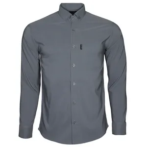 پیراهن آستین بلند یقه برگردان مردانه مدل تک جیب دیلون مدل ۱۴