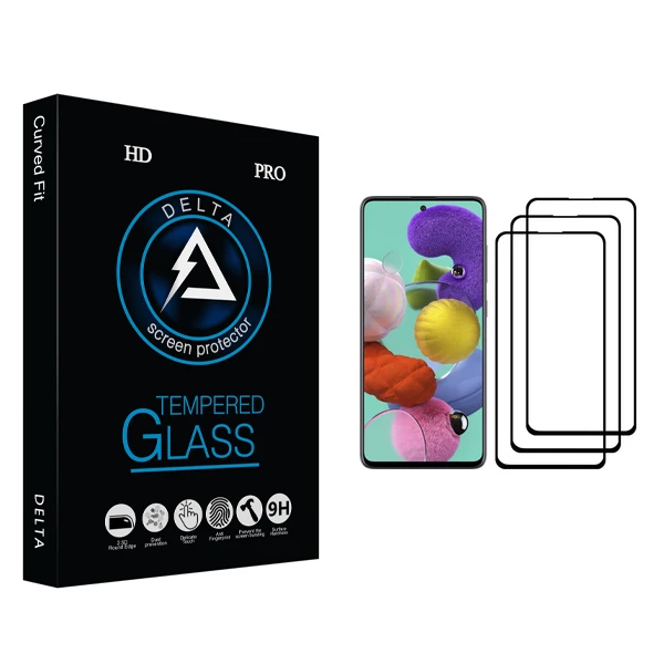 محافظ صفحه نمایش دلتا مدل HD مناسب برای گوشی موبایل سامسونگ Galaxy A51 بسته سه عددی