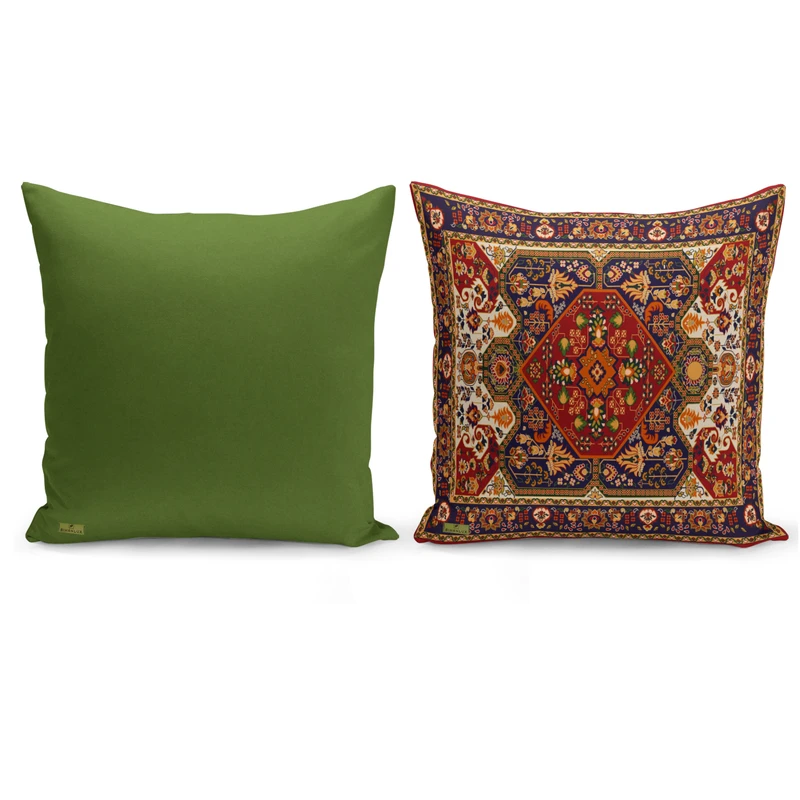 کاور کوسن ریحانلوکس مدل نقش سنتی کد RH119 سایز 43*43 سلنتی متر مجموعه دو عددی