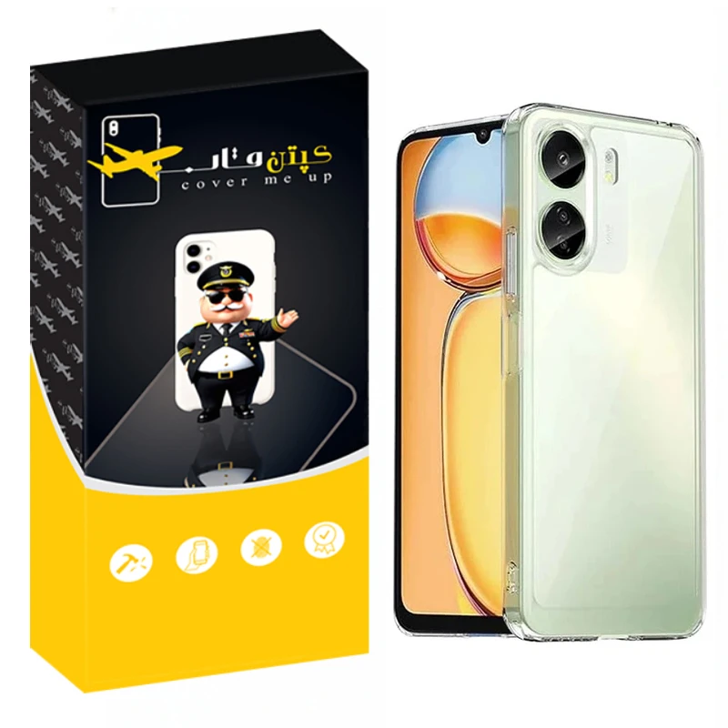 کاور کپتن قاب مدل Cirystal مناسب برای گوشی موبایل شیائومی Redmi 13c / Poco C65