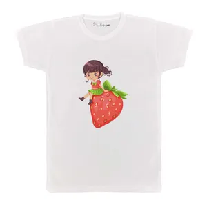 تی شرت بچگانه پرمانه طرح دختر توت فرنگی کد pmt.5159