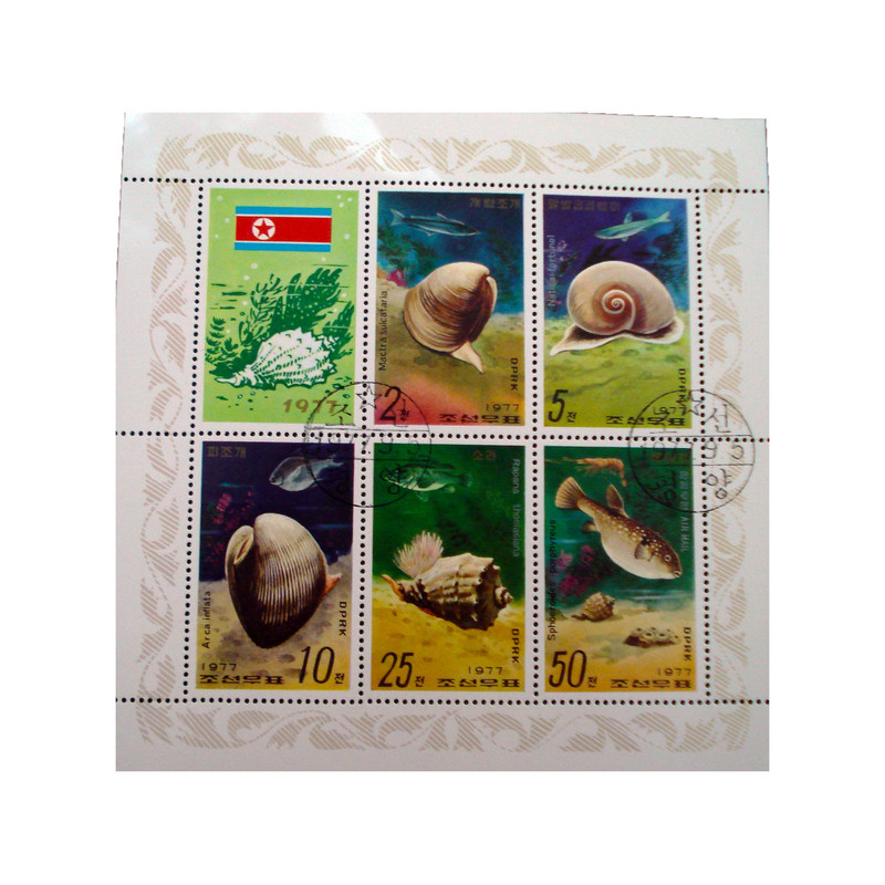 تمبر یادگاری مدل حیوانات دریایی کد bc-2351 مجموعه 6 عددی