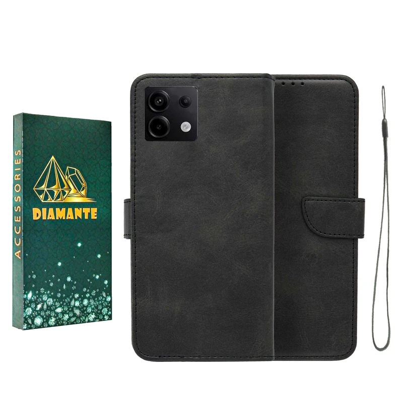 کیف کلاسوری دیامانته مدل Bandaviz Gn مناسب برای گوشی موبایل شیائومی Redmi Note 13 Pro 5G به همراه بند آویز