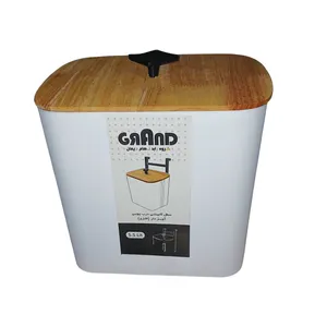 سطل زباله کابینتی گرند مدل درب چوب گنجایش 5 لیتر
