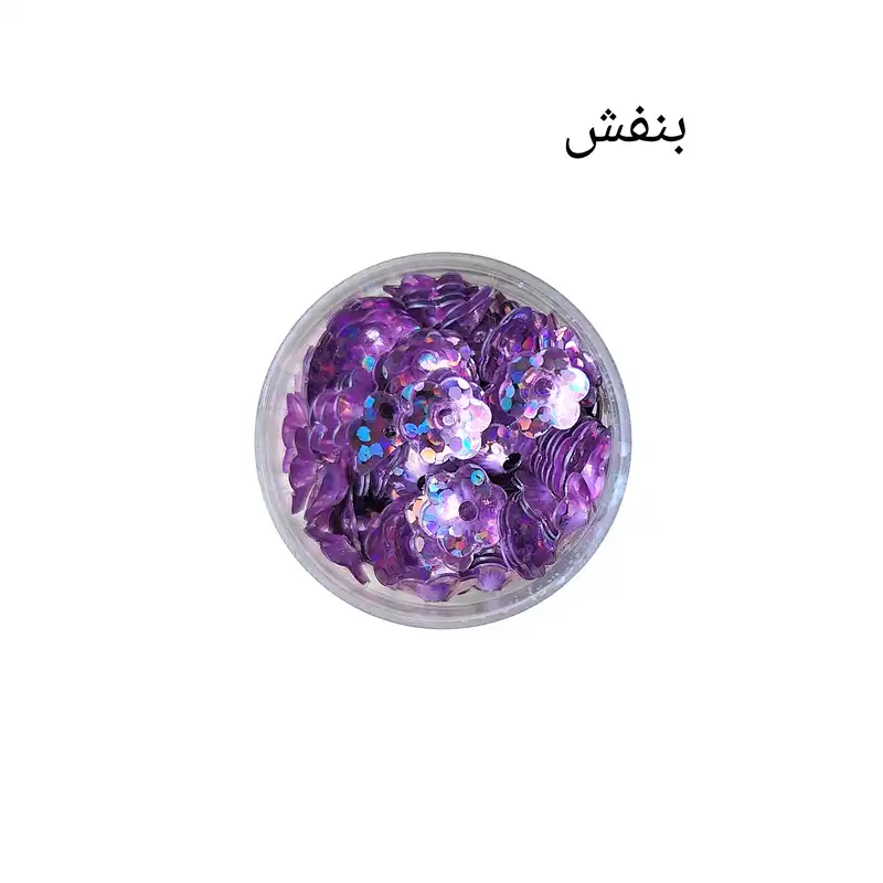 پولک ناخن مدل گل هولوگرامی