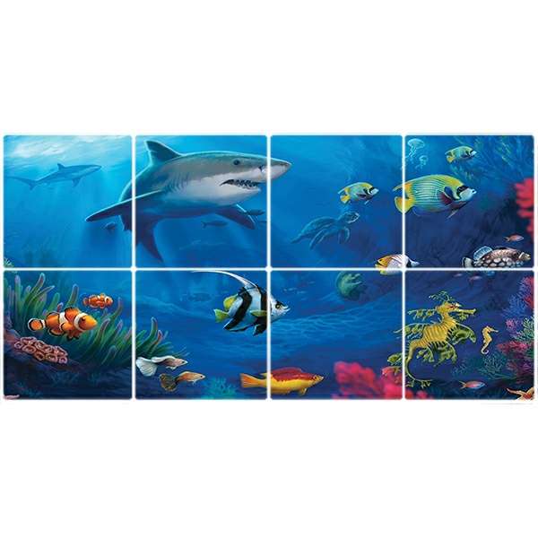 تایل سقفی آسمان مجازی طرح نخل و گل کد ST 3022-8 سایز 60x60 سانتی متر مجموعه 8عددی