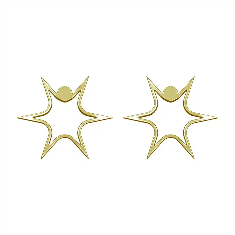 گوشواره طلا 18 عیار زنانه مدوپد مدل ستاره کد GA1-15528