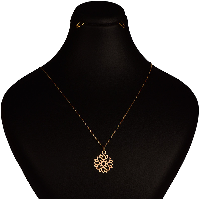گردنبند طلا 18 عیار زنانه کرابو طرح گل اسلیمی مدل Kr7044
