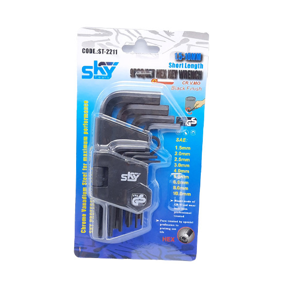 آچار آلن اس کای مدل ST-2211 مجموعه 9 عددی آچار آلن اس کای مدل ST-2211 مجموعه 9 عددی