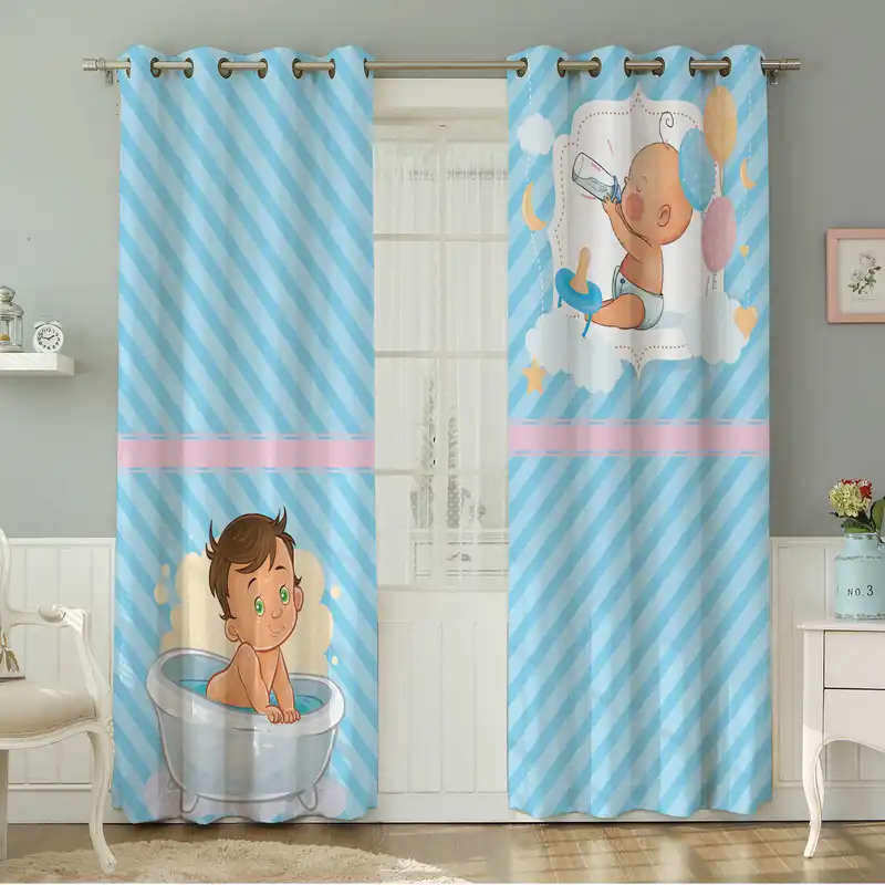 پرده نیروانا طرح کودک مدل مخمل کد 4985سایز 140×280 سانتی متر