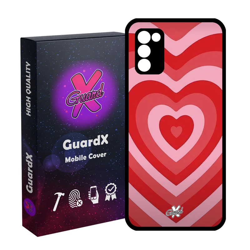 کاور گارد ایکس طرح قلب مدل Glass10511 مناسب برای گوشی موبایل سامسونگ Galaxy A03S/A02S/M02S/F02S