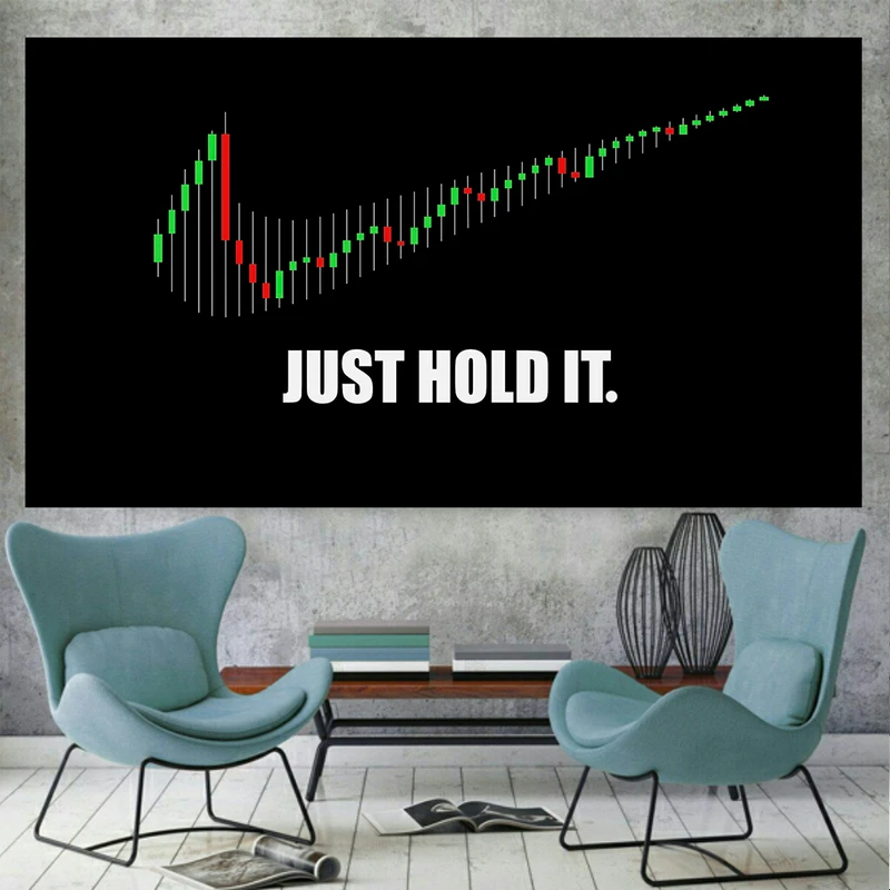 پوستر طرح بیت کوین مدل JUST HOLD IT کد AR1700