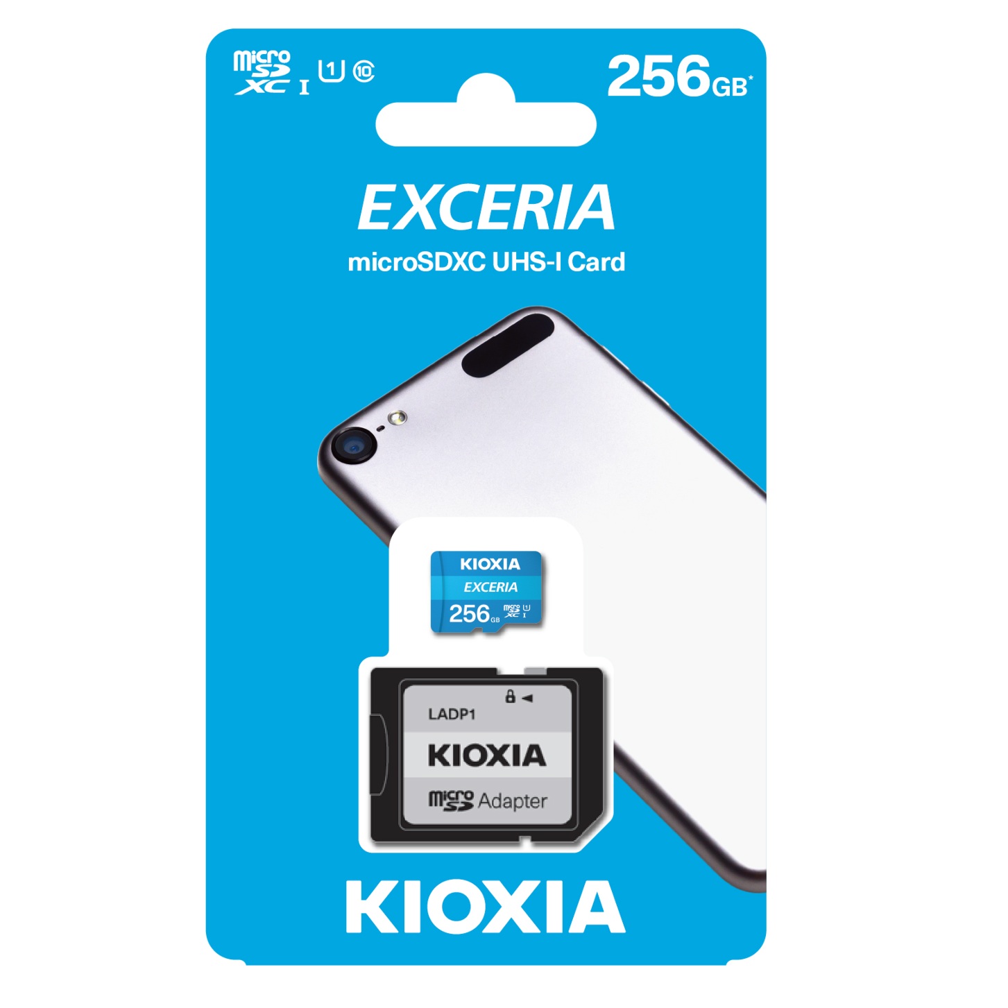 کارت حافظه‌ microSDHC کیوکسیا مدل EXCERIA کلاس 10 استاندارد UHS-I U1 سرعت 100MBps ظرفیت 256 گیگابایت به همراه آداپتور SD